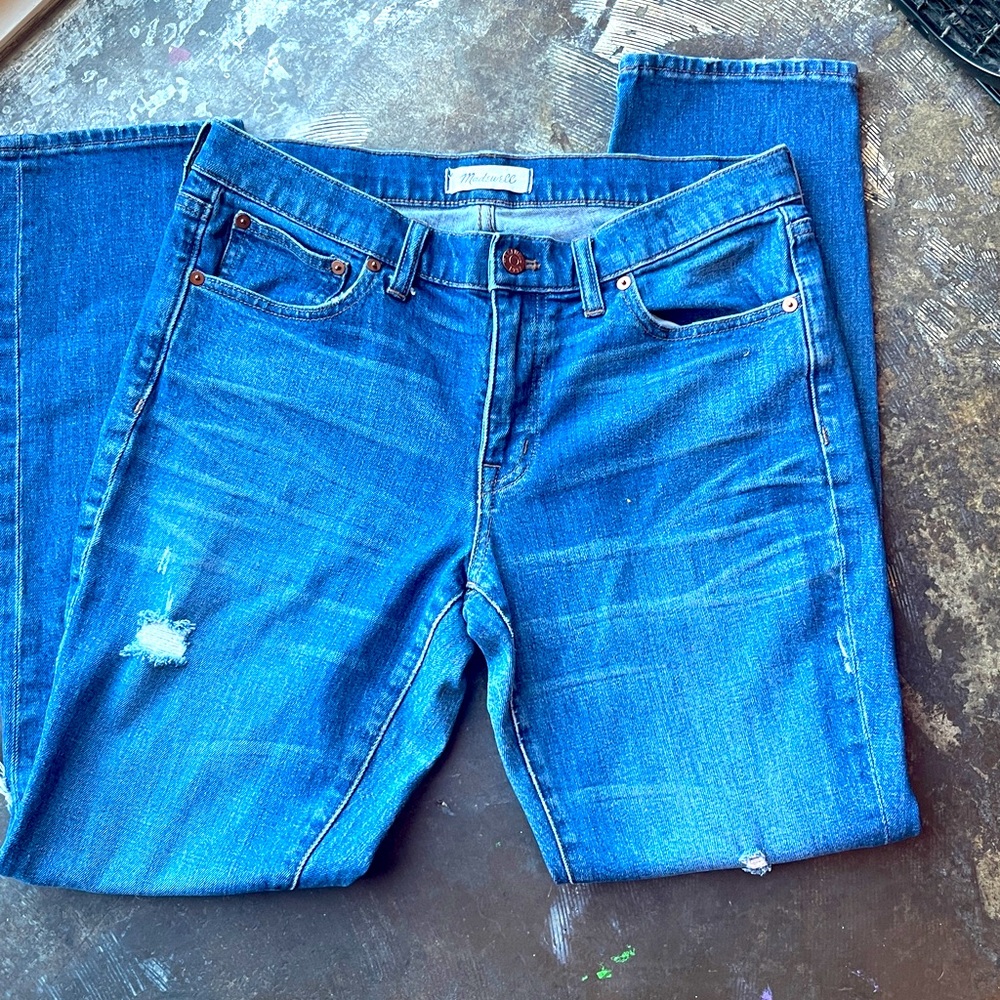 Madewell The Slim Boyjean in Brinville Wash: Rip and Repair Edition Size 27